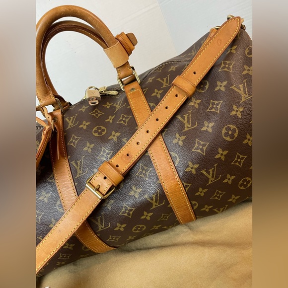 LOUIS VUITTON MONOGRAM KEEPALL 50 BANDOULIERE TRAVEL BAG - Picture 7 of 14